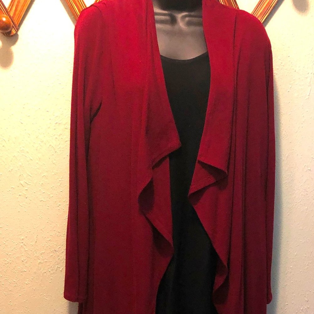 STYLE UP LONG SLEEVE OPEN FRONT DRAPE CARDIGAN